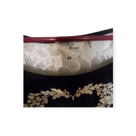 Carol Rose Black Lace Tunic/Tee Cap Sleeves 2X EUC - Picture 5 of 9